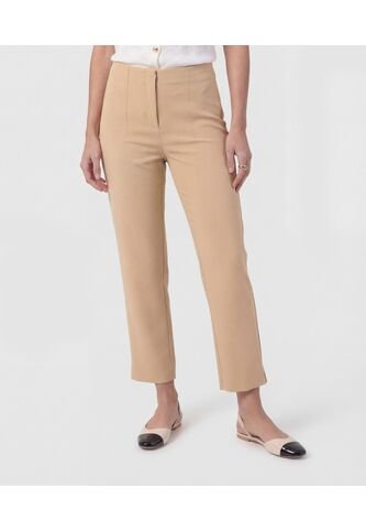 Pantalón Clasico De Tiro Alto   Para Mujer Café Patprimo Patprimo