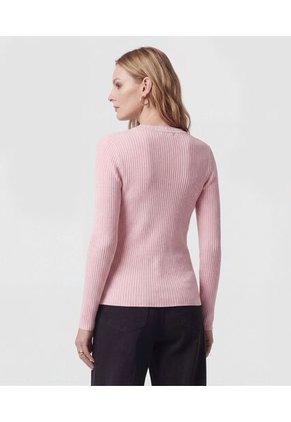 Saco De Punto Acanalado Con Brillo   Para Mujer Rosa Patprimo