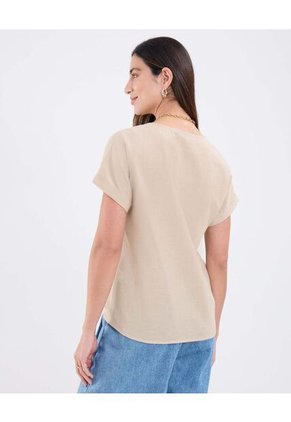 Blusa Para Mujer Manga Corta Color Beige Marca Patprimo #30123573
