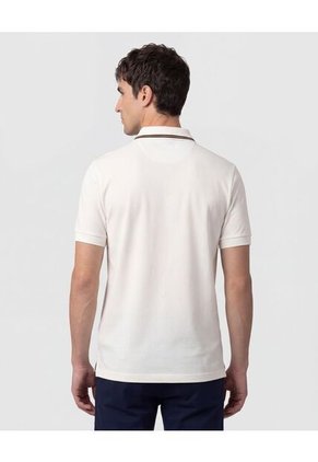 Polo Con Pechera En Contraste   Para Hombre Crema Patprimo