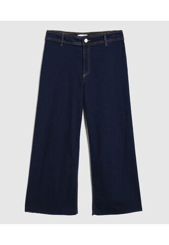 Jeans Culotte De Tiro Alto  Para Mujer Azul Patprimo Patprimo