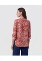 Blusa Fluida Cuello V   Para Mujer Naranja Patprimo de Patprimo