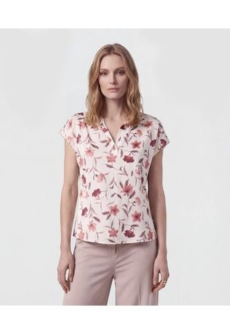 Blusa Casual Manga Corta Con Cuello V  Para Mujer Blanco Patprimo Patprimo