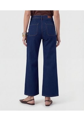 Jeans Culotte Con Ruedo Desflecado Para Mujer Azul Patprimo