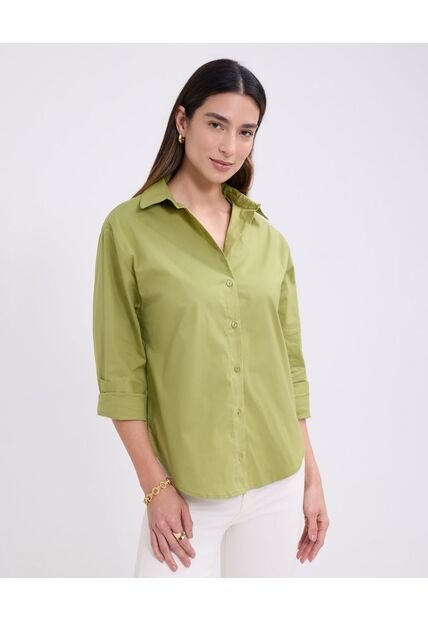 Camisa Manga Larga   Para Mujer Verde Patprimo