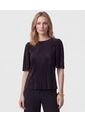 Camiseta De Tejido Plisado   Para Mujer Negro Patprimo de Patprimo