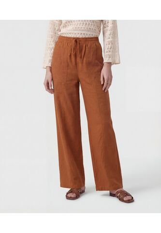 Pantalón Wide Leg Con Bolsillos   Para Mujer Naranja Patprimo Patprimo