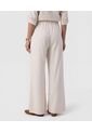 Pantalón Fluido Con Cintura Elástica   Para Mujer Beige Patprimo de Patprimo