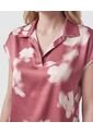 Blusa Estampada De Manga Casquillo   Para Mujer Vino Patprimo de Patprimo