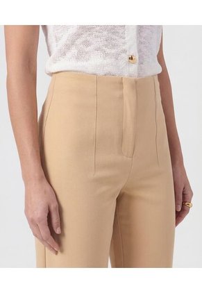 Pantalón Clasico De Tiro Alto   Para Mujer Café Patprimo