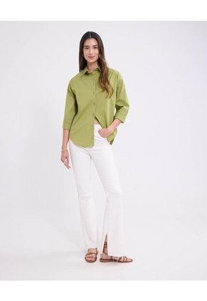Camisa Manga Larga   Para Mujer Verde Patprimo