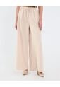 Pantalón Fluido Unicolor  Para Mujer Beige Patprimo de Patprimo