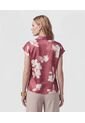 Blusa Estampada De Manga Casquillo   Para Mujer Vino Patprimo de Patprimo