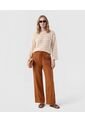 Pantalón Wide Leg Con Bolsillos   Para Mujer Naranja Patprimo de Patprimo