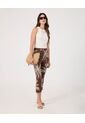 Pantalon Capri Estampado   Para Mujer Café Patprimo de Patprimo