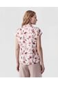 Blusa Casual Manga Corta Con Cuello V  Para Mujer Blanco Patprimo de Patprimo