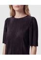 Camiseta De Tejido Plisado   Para Mujer Negro Patprimo de Patprimo