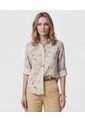 Camisa Estampada Con Charretera   Para Mujer Verde Patprimo de Patprimo