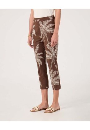 Pantalon Capri Estampado   Para Mujer Café Patprimo