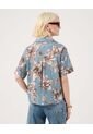 Camisa Manga Corta Con Bolsillo  Para Mujer Azul Patprimo de Patprimo