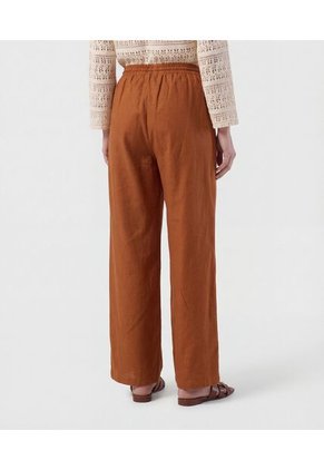 Pantalón Wide Leg Con Bolsillos   Para Mujer Naranja Patprimo