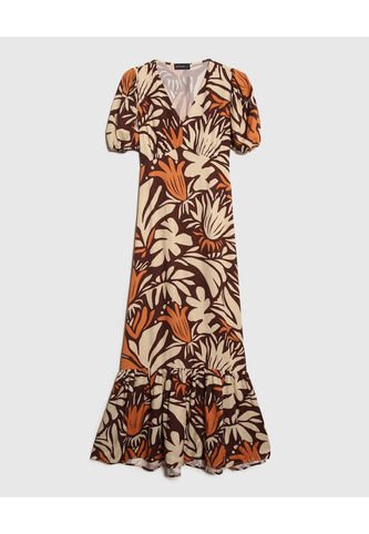 Vestido Para Mujer M/C Largo Color Café  Marca Patprimo #30171017 Patprimo