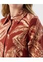 Camisa Ajuste Regular Mangas Recogidas   Para Mujer Naranja Patprimo de Patprimo