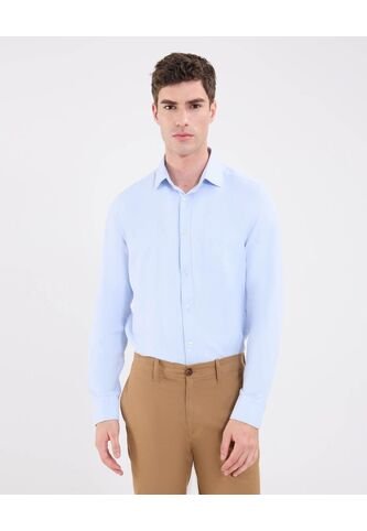 Camisa Para Hombre Manga Larga Con Bolsillo Cuello Italiano Color Azul Marca Patprimo #44013144 Patprimo