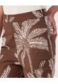 Pantalon Capri Estampado   Para Mujer Café Patprimo de Patprimo