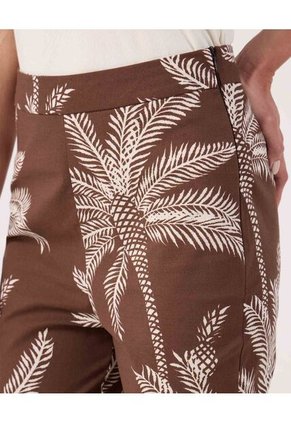 Pantalon Capri Estampado   Para Mujer Café Patprimo