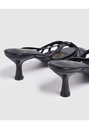 Sandalias De Tacón Con Tiras Cruzadas   Para Mujer Negro Patprimo