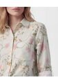 Camisa Estampada Con Charretera   Para Mujer Verde Patprimo de Patprimo