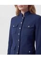 Chaqueta Tipo Militar Con Botones   Para Mujer Azul Patprimo de Patprimo
