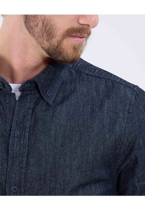 Camisa Para Hombre Manga Larga Sin Bolsillo Cuello Button D Color Azul Marca Patprimo #44013164