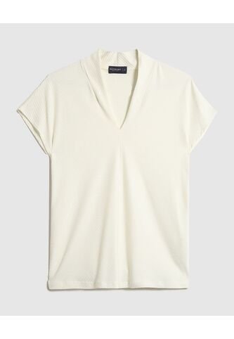 Camiseta Para Mujer Manga Corta Cuello V Color Blanco Marca Patprimo #30093806 Patprimo