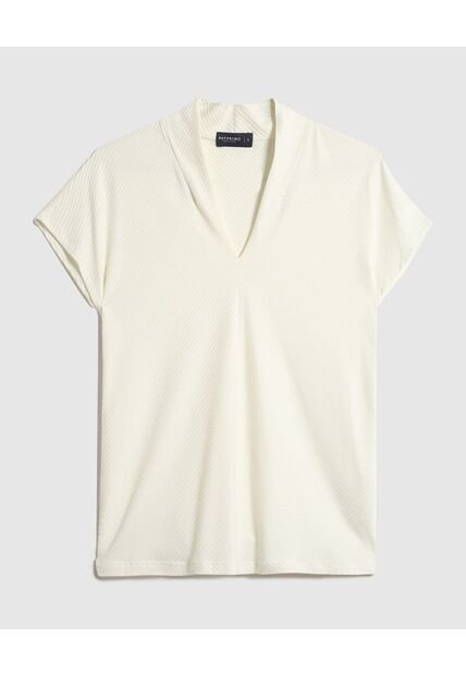 Camiseta Para Mujer Manga Corta Cuello V Color Blanco Marca Patprimo #30093806