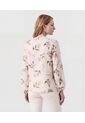 Blusa Cuello Redondo Con Puños Elásticos  Para Mujer Crema Patprimo de Patprimo