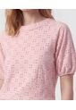 Camiseta Manga Globo Con Ojalillo   Para Mujer Rosa Patprimo de Patprimo