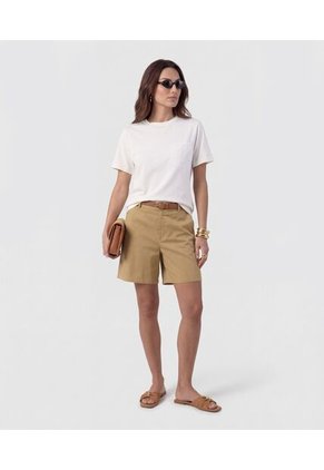 Camiseta Con Bolsillo De Encaje Para Mujer Blanco Patprimo