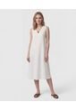 Vestido Midi Manga Sisa Con Cinturón   Para Mujer Blanco Patprimo de Patprimo