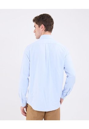 Camisa Para Hombre Manga Larga Con Bolsillo Cuello Italiano Color Azul Marca Patprimo #44013144