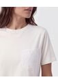 Camiseta Con Bolsillo De Encaje   Para Mujer Blanco Patprimo de Patprimo