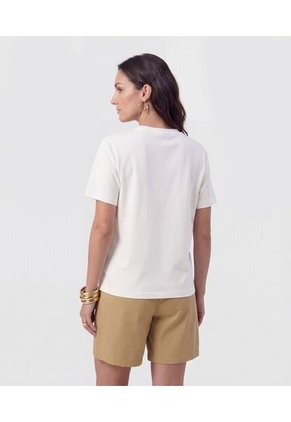 Camiseta Con Bolsillo De Encaje Para Mujer Blanco Patprimo