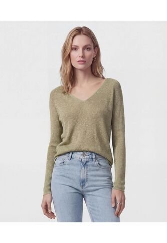 Saco De Punto Cuello En V   Para Mujer Verde Patprimo Patprimo