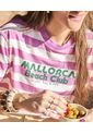 Camiseta Cuello Redondo De Hombro Caído   Para Mujer Rosa Patprimo de Patprimo