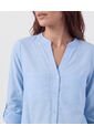 Blusa Unicolor De Manga Graduable   Para Mujer Azul Patprimo de Patprimo