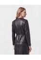 Chaqueta Textura Cuero Cinturón   Para Mujer Negro Patprimo de Patprimo