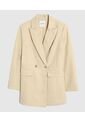 Blazer Doble Botonadura Y Solapa   Para Mujer Beige Patprimo de Patprimo