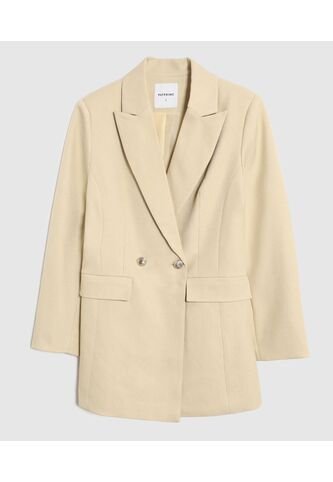 Blazer Doble Botonadura Y Solapa   Para Mujer Beige Patprimo Patprimo