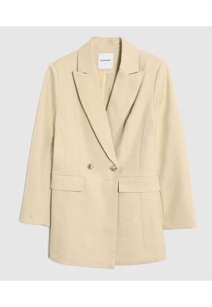 Blazer Doble Botonadura Y Solapa   Para Mujer Beige Patprimo